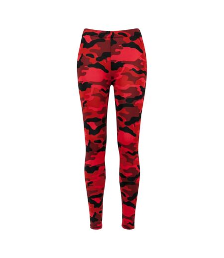 Legging Motif/style Camouflage Femme Rouge Urban Classics
