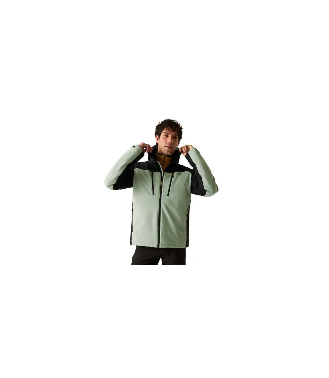 Mens Highton Two Tone Waterproof Stretch Insulated Jacket Glacier Green Black Regatta-1