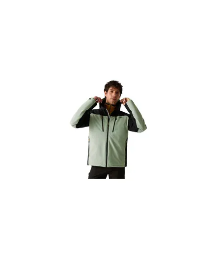 Mens Highton Two Tone Waterproof Stretch Insulated Jacket Glacier Green Black Regatta