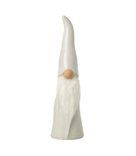 Statuette Lutin Chapeau Pointu 40cm Gris Clair