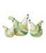 Lot de 3 Statuettes Coqs Lignes 25cm Vert-1