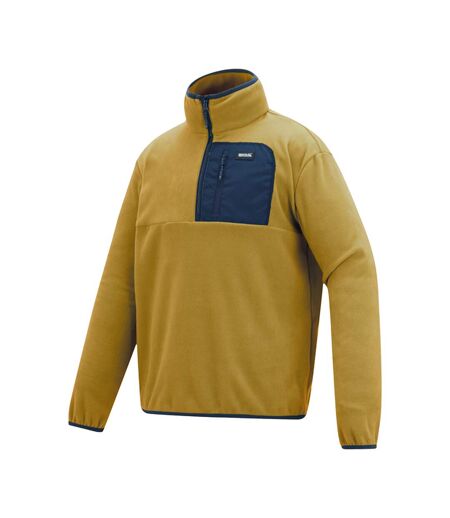 Mens Frankie Half Zip Fleece Top Wood Brown Navy Regatta