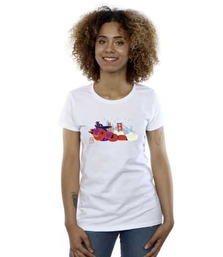 Disney - T-shirt BIG HERO BAYMAX HIRO BRIDGE - Femme (Blanc) - UTBI13178