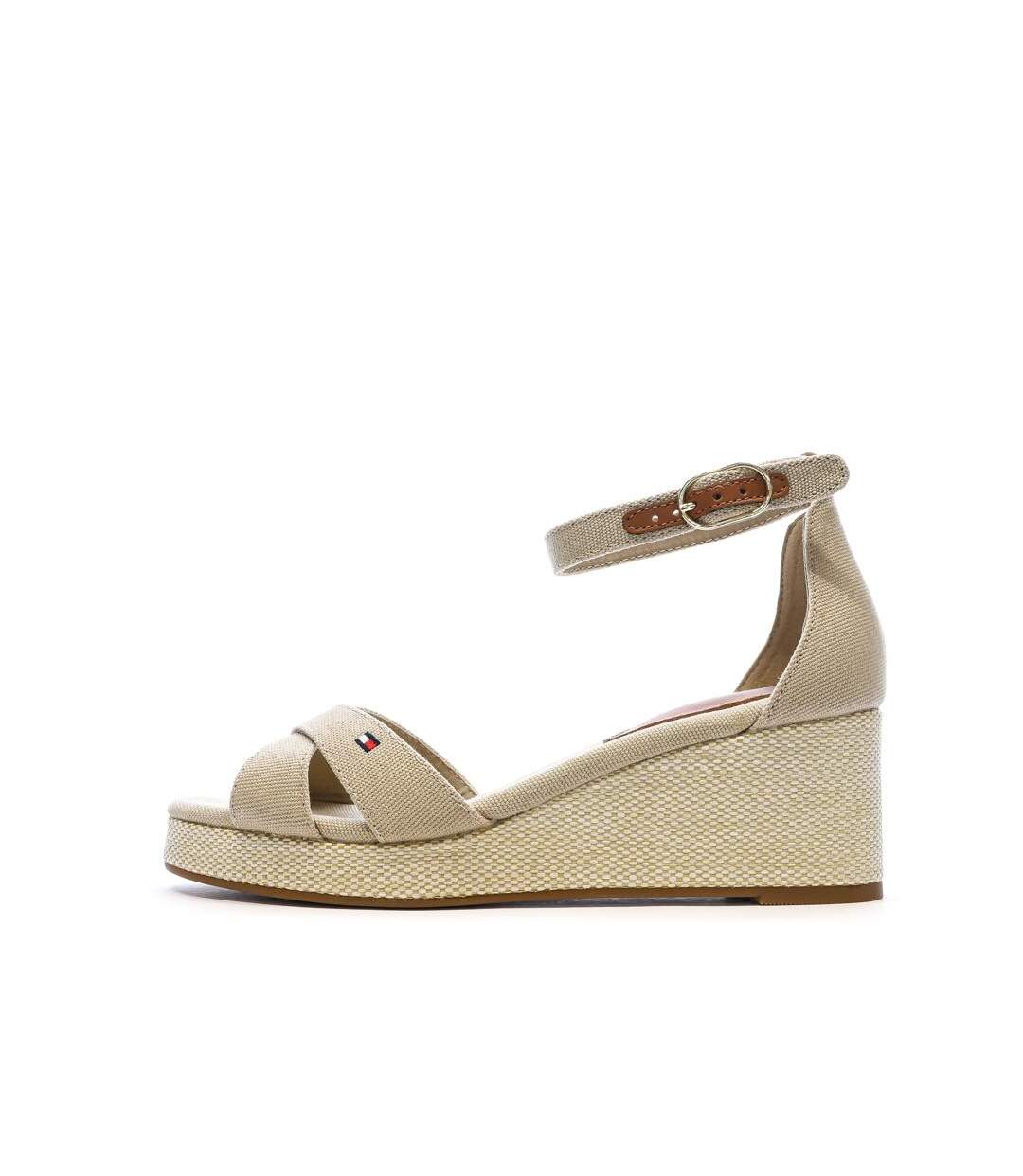 Sandales beige femme tommy hilfiger flag criss-cros-1