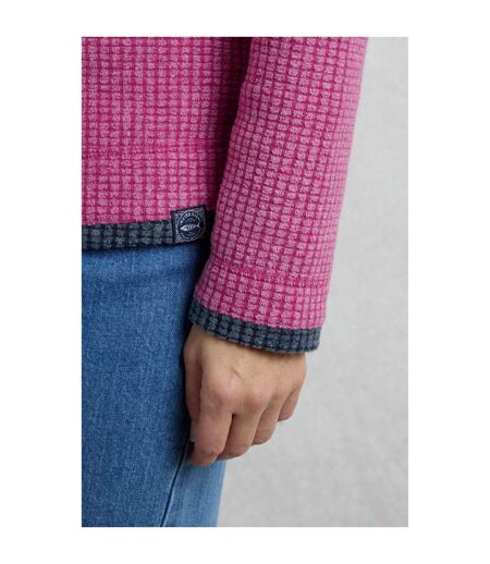 Womens/ladies beye grid eco friendly quarter zip fleece top dark raspberry Weird Fish