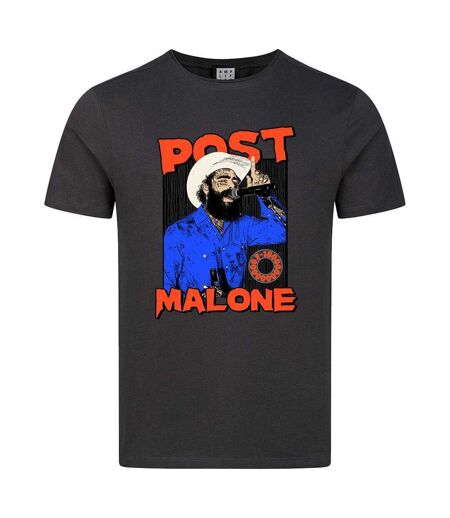 T-shirt Unisexe Adulte Western Singer Post Malone Gris Foncé Amplified
