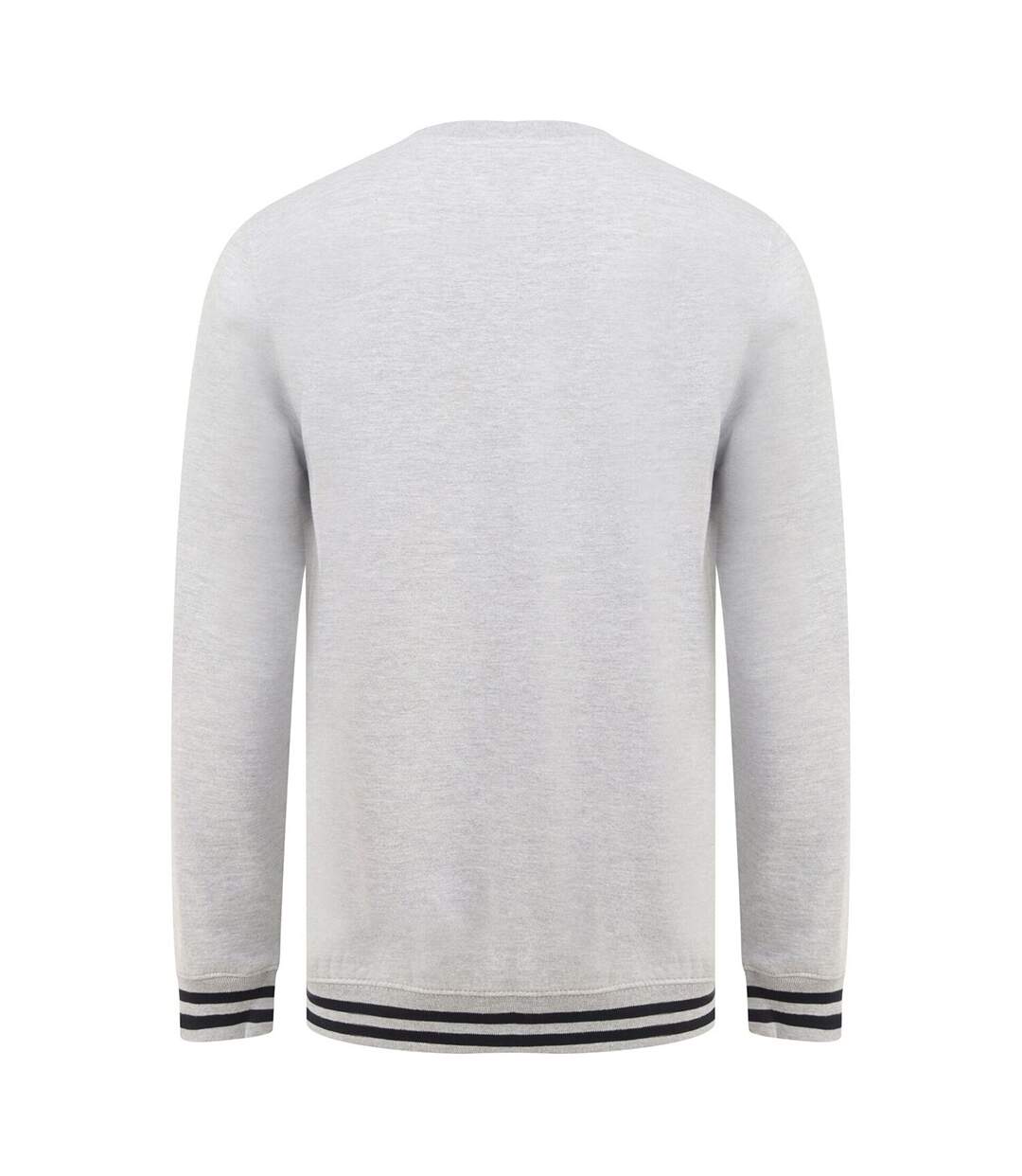 Front Row Unisex Adults Striped Cuff Sweatshirt (Heather Gray/Navy) - UTPC3975