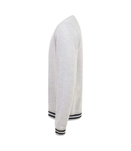 Front Row Unisex Adults Striped Cuff Sweatshirt (Heather Gray/Navy) - UTPC3975
