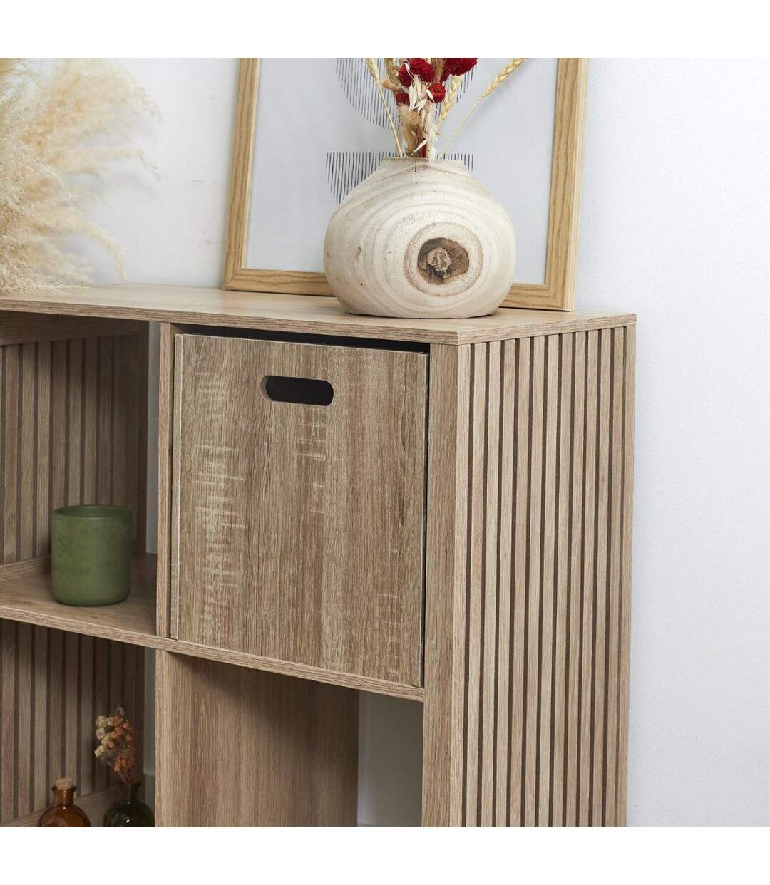 Cube de Rangement Bois 30x30cm Naturel-3