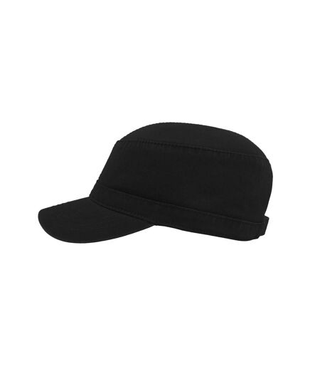 Casquette militaire en serge de coton mixte noir Atlantis