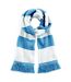 Beechfield Varsity Unisex Winter Scarf (Double Layer Knit) (Sky Blue / White) (One Size)