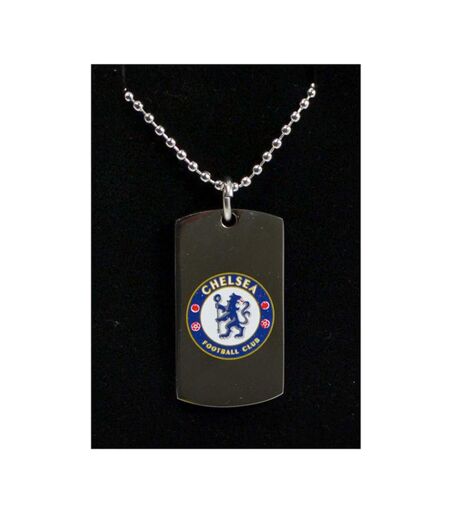 Chelsea FC - Plaque militaire et chaîne (Argenté / Blanc / Bleu) (Taille unique) - UTSG3410