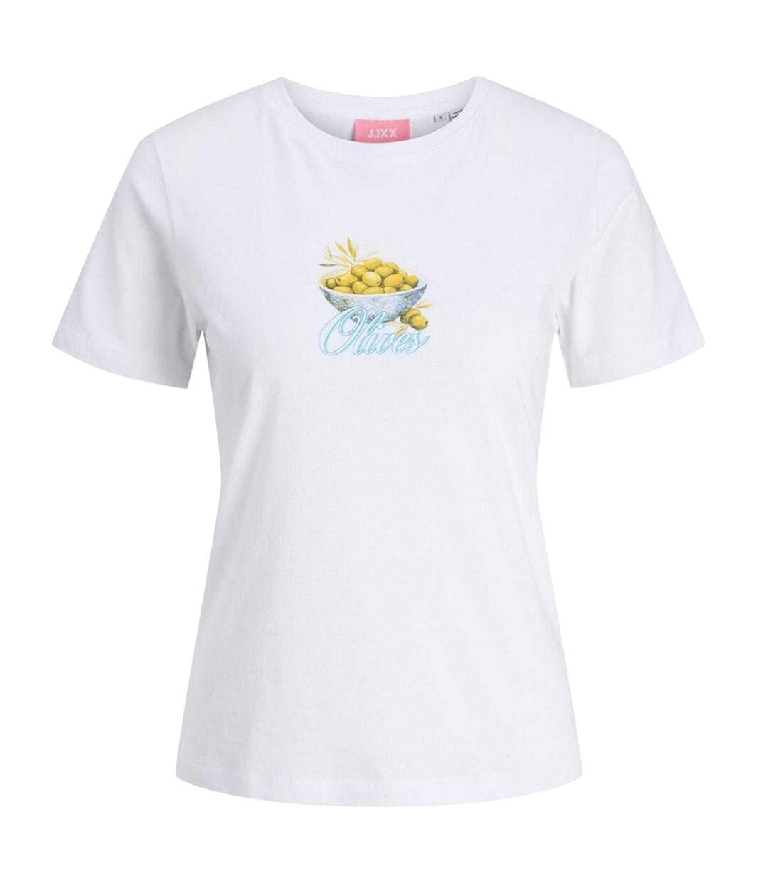 T-shirt Motif/style Drupe D'olive Femme Blanc JJXX-1