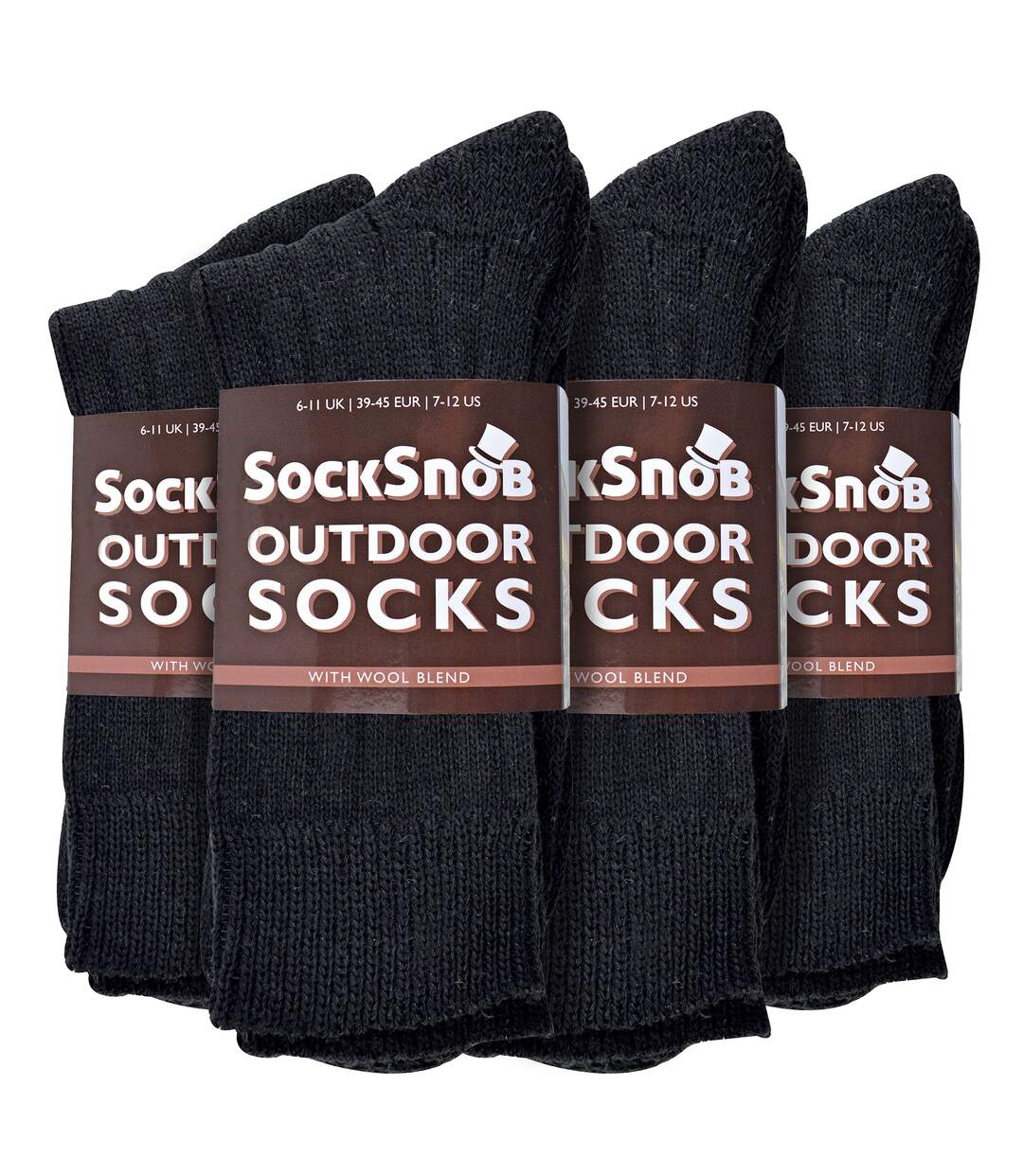 Sock Snob - 12 Pairs Mens Wool Boot Socks for Hiking-2