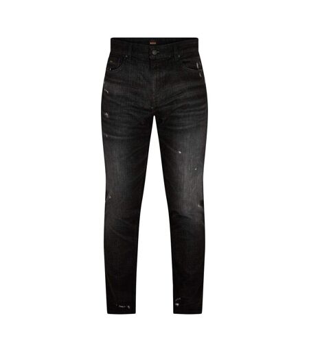 Mens Delaware Distressed Slim Jeans Charcoal Boss