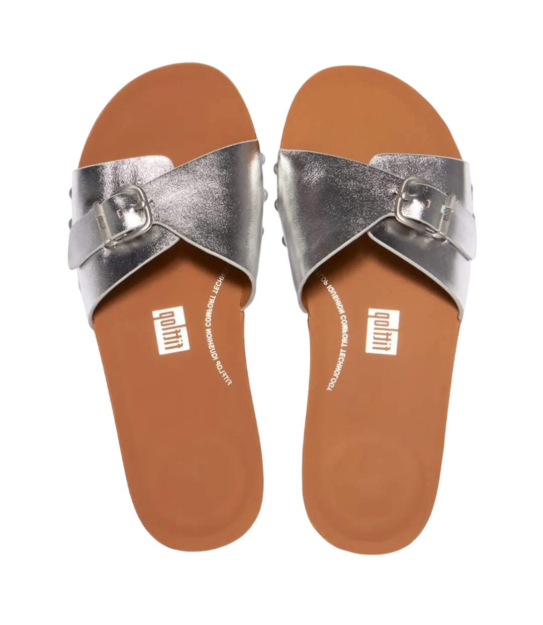 Sandales Motif/style Métallisé Iqushion Femme Argenté FitFlop-3