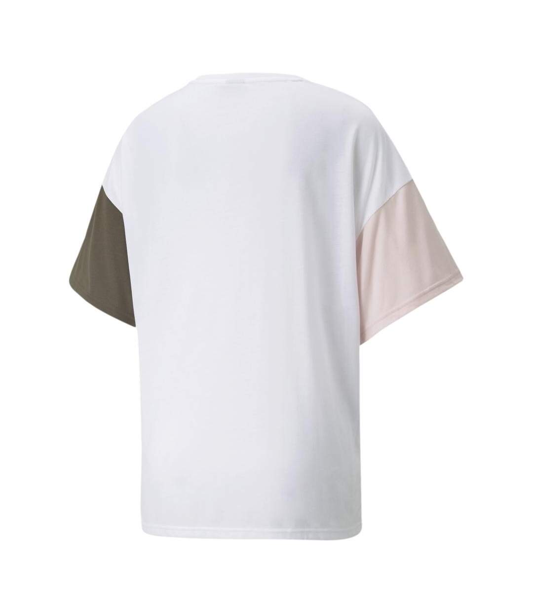 T-shirt Blanc/Kaki/Rose Femme Puma Msport Fashion - XS-2