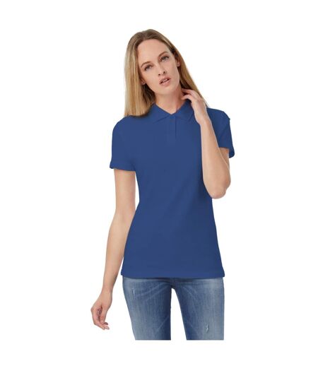 B&C Womens/Ladies ID.001 Plain Short Sleeve Polo Shirt (Royal Blue)