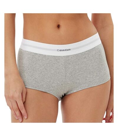 Shorty gris clair/blanc femme calvin klein jeans boyshort - m