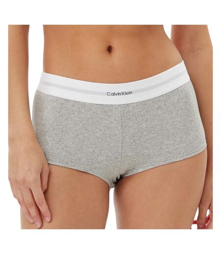 Shorty gris clair/blanc femme calvin klein jeans boyshort - m
