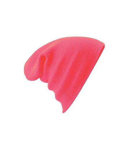 Bonnet à revers mixte rose fluo Beechfield