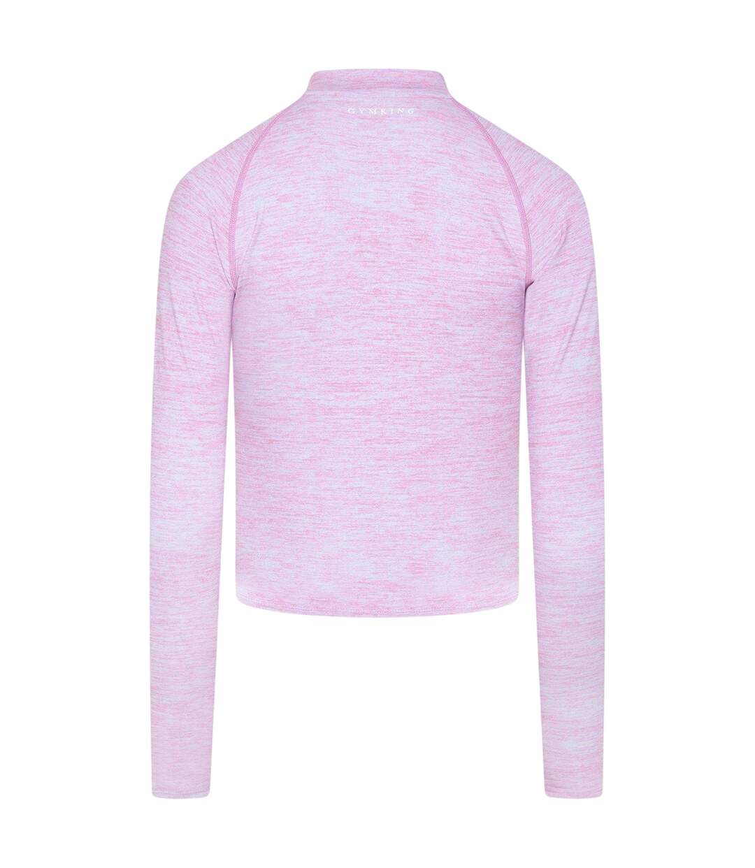 Womens/ladies Heathered Full Zip Raglan Jacket Pink Marl Gym King-3