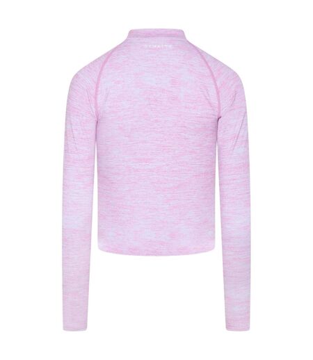Womens/ladies Heathered Full Zip Raglan Jacket Pink Marl Gym King
