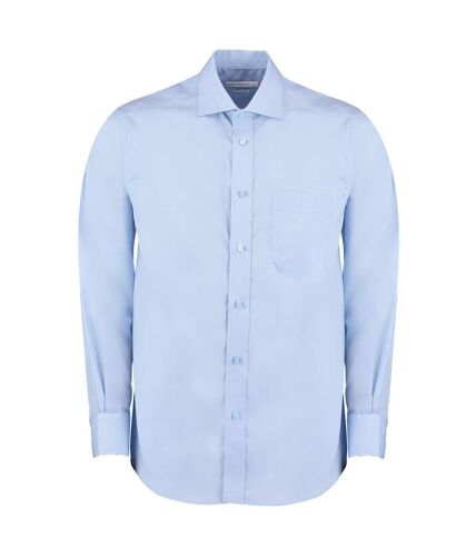 Mens premium corporate non-iron shirt light blue Kustom Kit