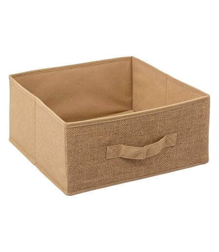 Boîte de Rangement Toile de Jute 31x31cm Beige Lin