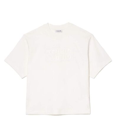 T-shirt ample femme crème Lacoste