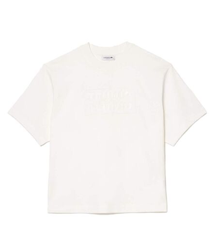T-shirt ample femme crème Lacoste