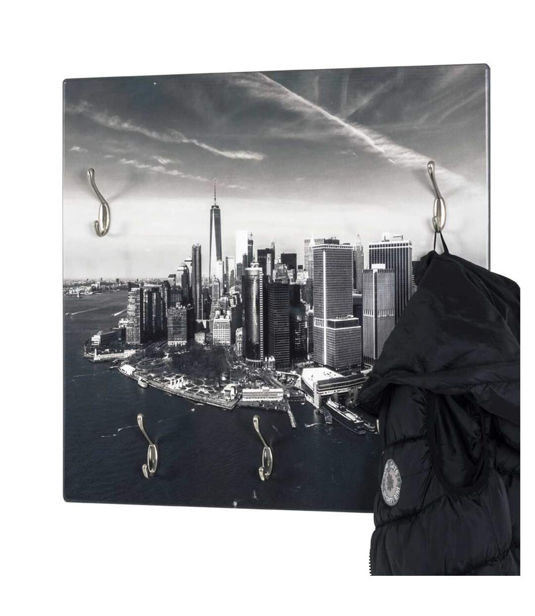 Patère Murale 5 Crochets Skyline 70cm Gris-2