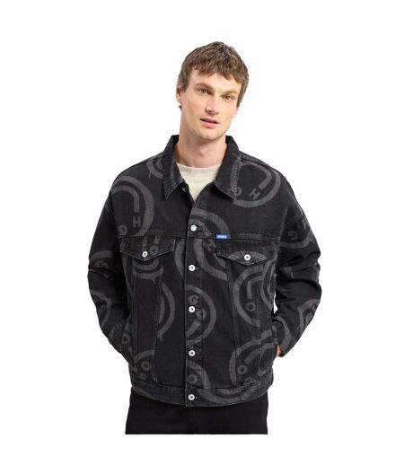 Mens Wes Slim Denim Jacket Black Hugo