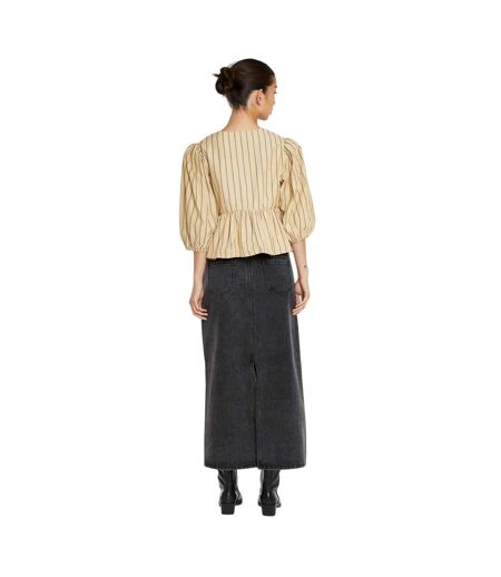 Haut Manches Bouffantes Motif/style À Rayures Femme Beige Glamorous