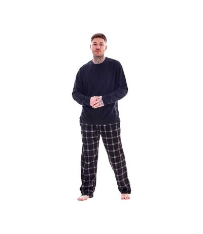 Ensemble De Pyjama Long Motif/style À Carreaux Homme Noir Keanu