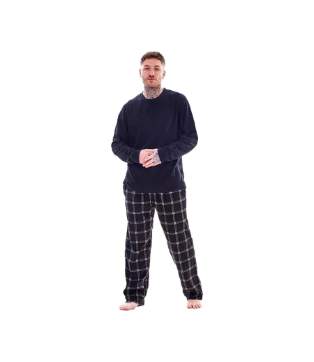 Ensemble De Pyjama Long Motif/style À Carreaux Homme Noir Keanu