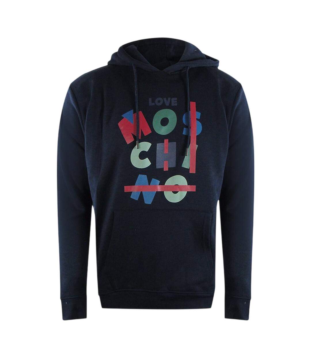 Womens/ladies Jumble Hoodie Navy Blue Love Moschino-1