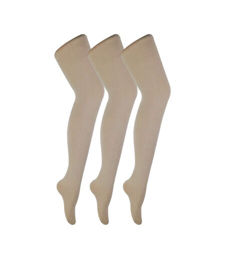 3 Pair Ladies Coloured Opaque 80 Denier Plain Block Colour Tights