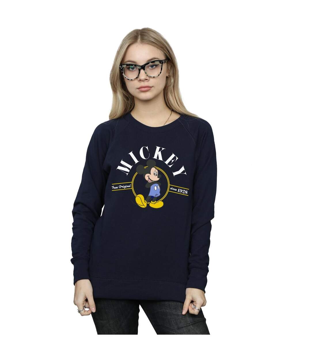 Disney Sweatshirt Mickey Mouse True Original Womens/Ladies (Bleu marine) - UTBI28337-2