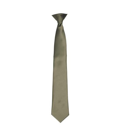 Premier Colours Mens Satin Clip Tie (Silver Grey) (One size) - UTRW4407
