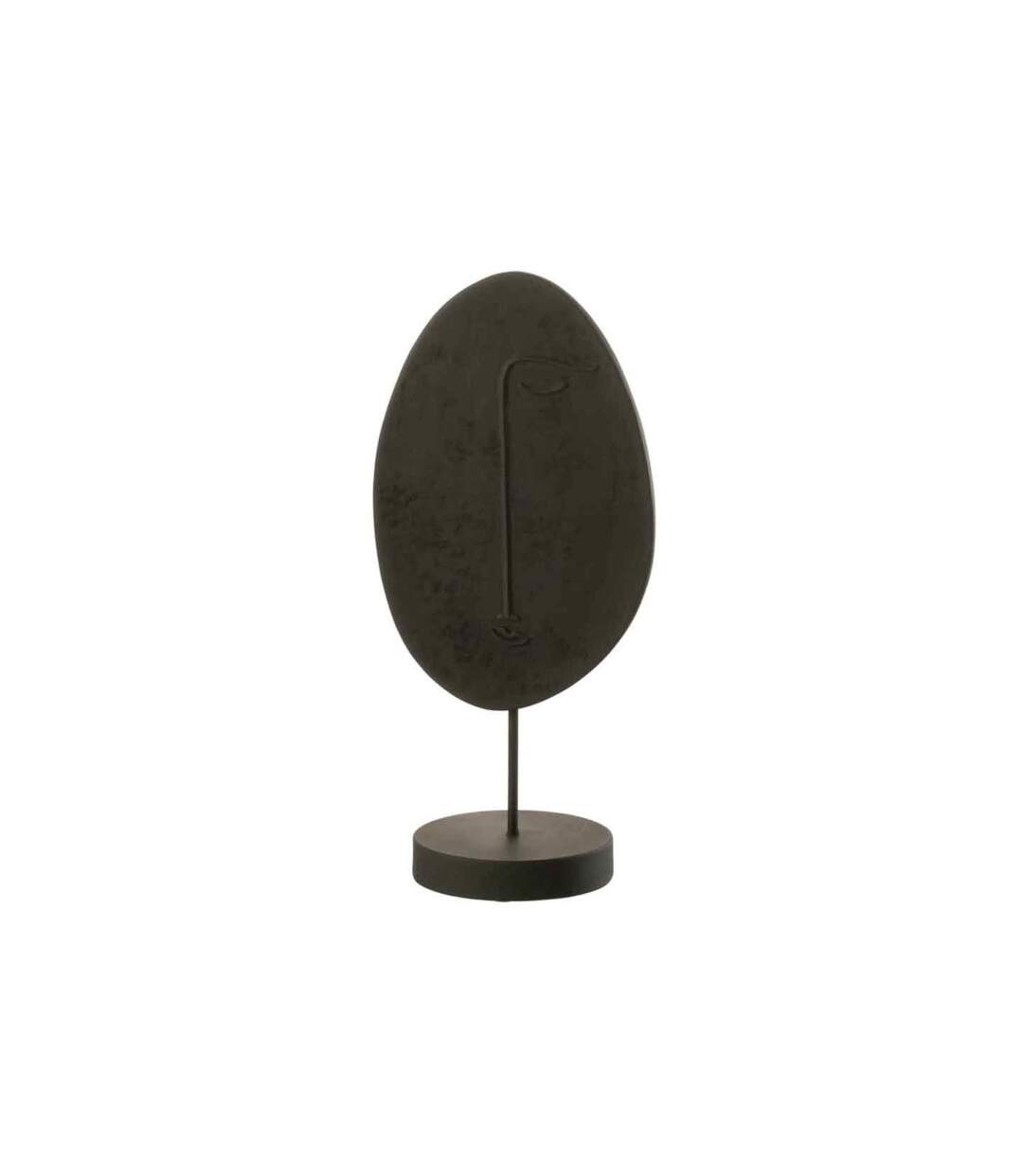 Statuette Déco sur Socle Tête Plate 46cm Noir-1