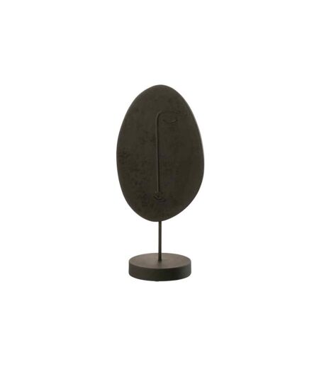 Statuette Déco sur Socle Tête Plate 46cm Noir