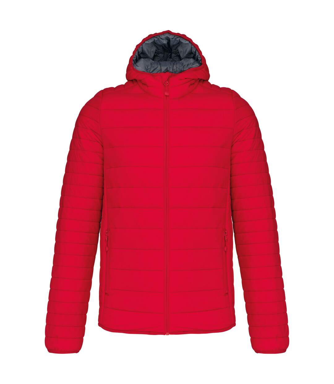 Mens lightweight hooded padded jacket red Kariban