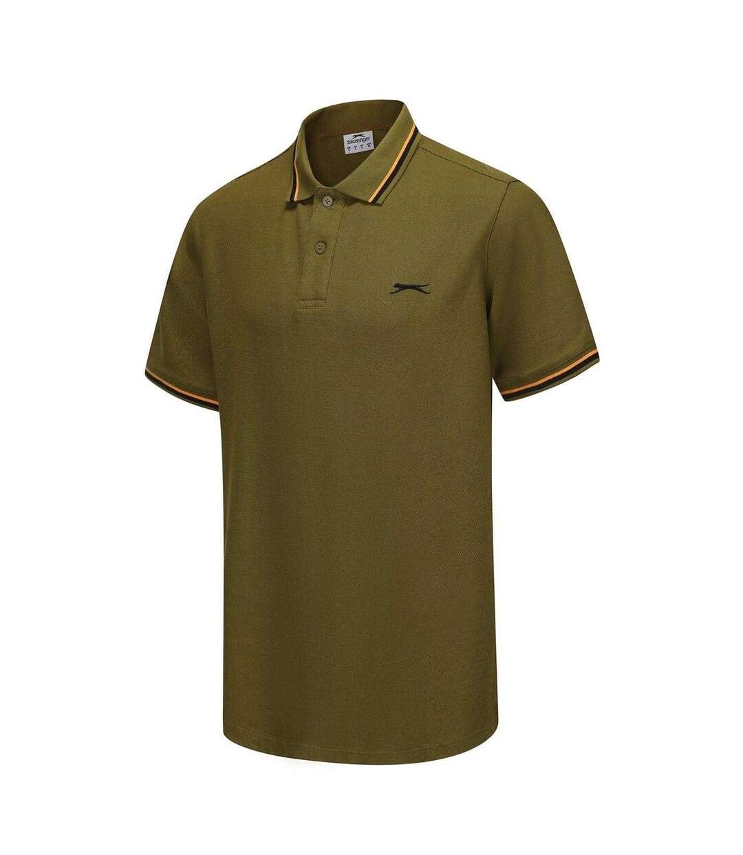 Mens Contrast Tipped Polo Shirt Khaki Slazenger-3