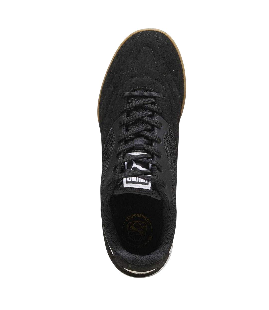 Mens Logo Low Cut Trainers Black White Puma-3