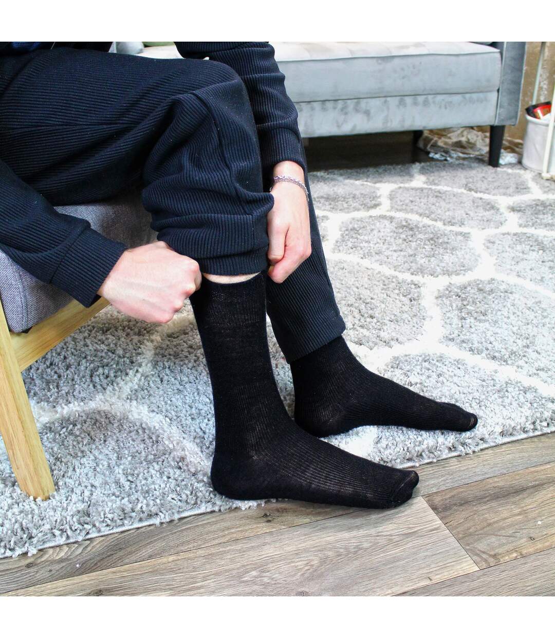1 Pack Non Elastic Merino Wool Diabetic Socks-3