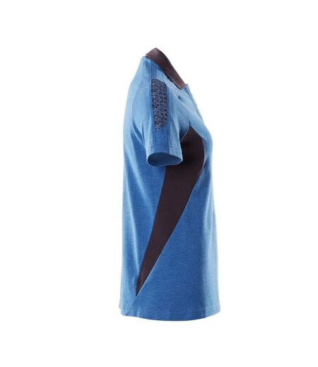 Womens/ladies Accelerate Polo Shirt Azure Blue Dark Navy Mascot
