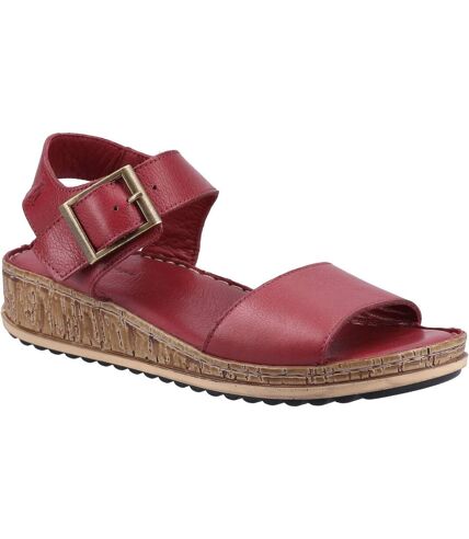 Womens/ladies ellie leather sandals bordeaux Hush Puppies