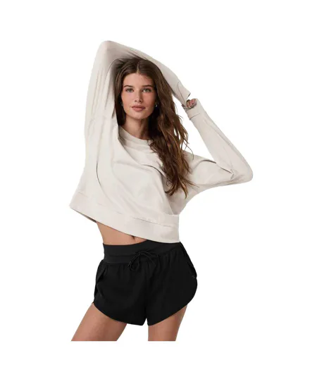 Sweat Motif/style Logo Performance Femme Écru Chiné Vuori