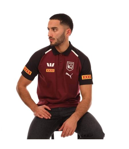 Mens 2024 Team Queensland Maroons Polo Shirt Burgundy Puma